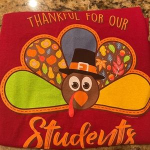 Teachers Burgundy Thanksgiving shirt size Large